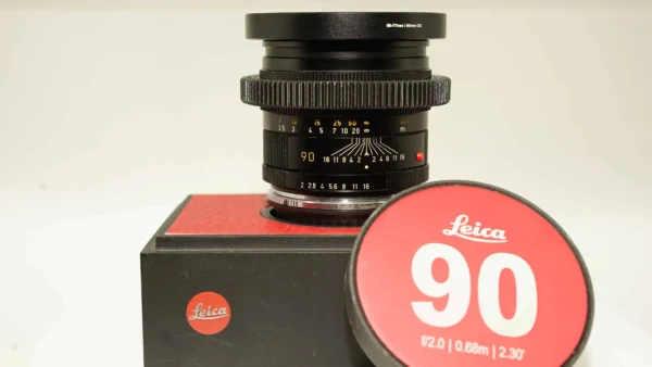 LEICA Summicron-R 90mm f/2 "Leica R Only" Lens with CINEMOD lens cap and focusing ring. #3484687